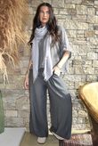 Basso Shirring Wide Leg Pant Charcoal